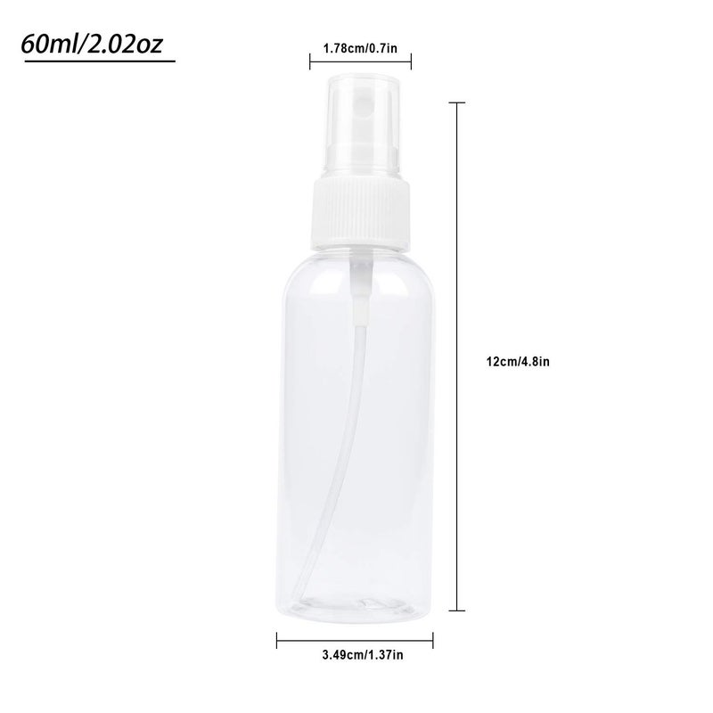 TRENDBOX 6 Pack Empty Transparent Plastic Fine Mist Spray Bottle 60 ml (2 oz) - Image 2